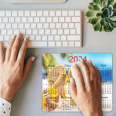 Calendar Mouse Pad with Stitched Edge Non Slip Base