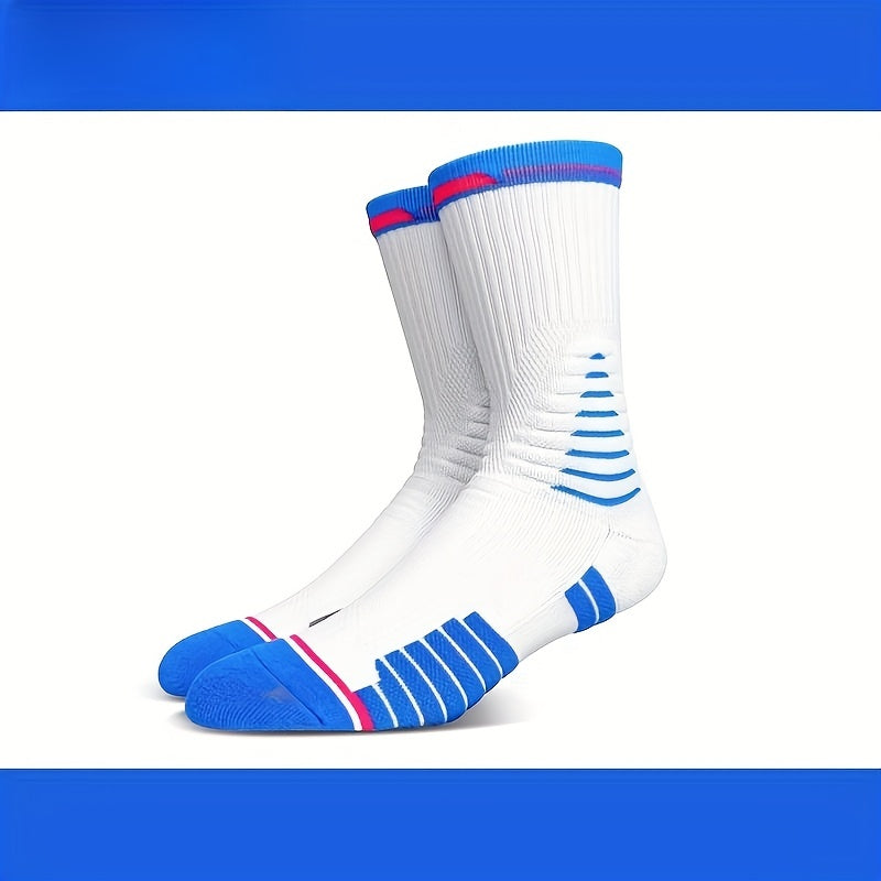 Men's Thickened Breathable Mid Calf Socks for Running Cycling Football