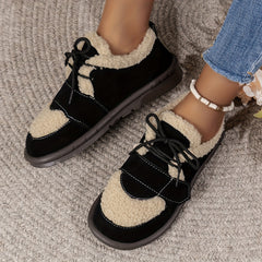 Women's Fuzzy Snow Boots Lightweight Plush Inner Thermal Winter Flats