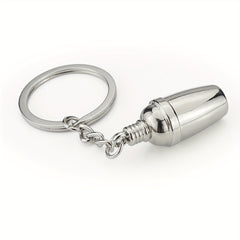 3D Zinc Alloy Wine Bottle Keychain Pendant for Camping