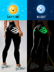 Fluorescent Skeleton Hands Yoga Leggings High Waist Workout Pants