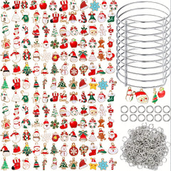Christmas DIY Charms Bracelet Kit with Bangle Bracelets & Charms
