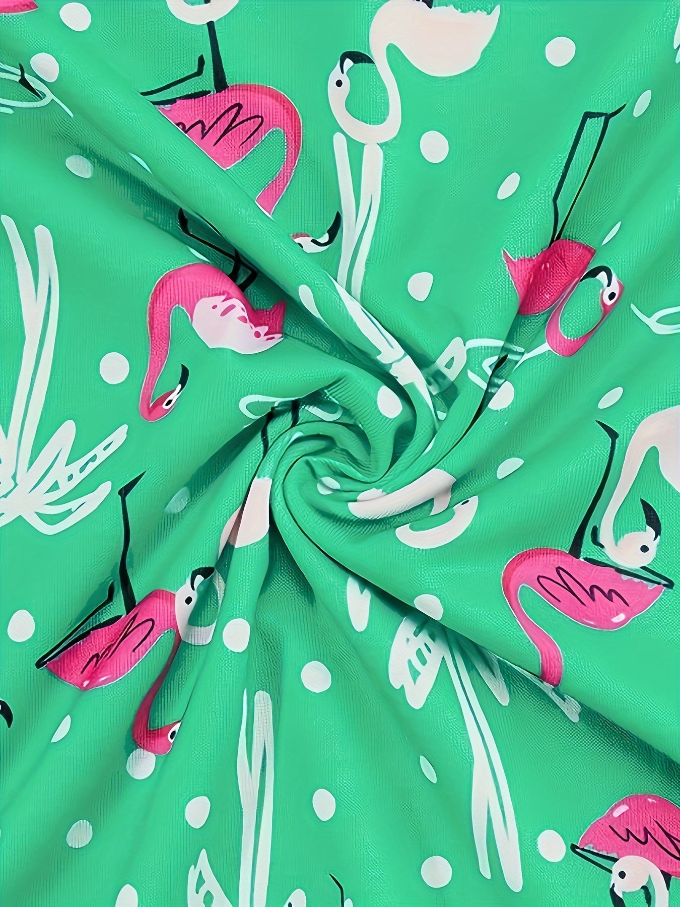 Flamingo & Coconut Tree Print V Neck Top & Pants Pajama Set