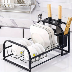Large Capacity Dish & Cutlery Rack for Organized Kitchen Storage
