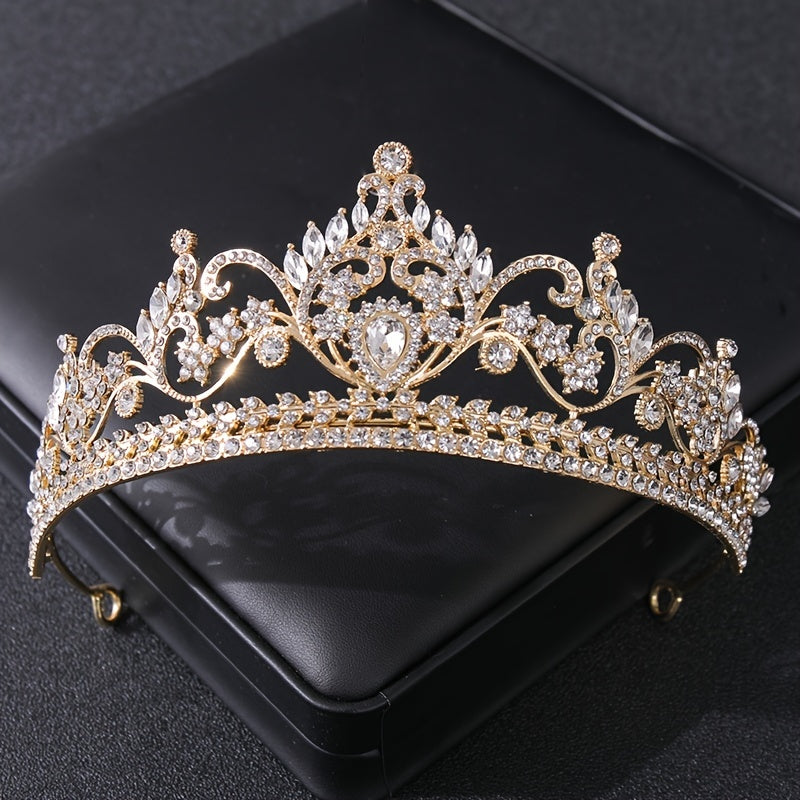 Golden Floral Wedding Bridal Crown Tiara
