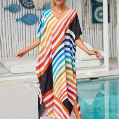 Boho Cover Up Women's Plus Allover Print Batwing Sleeve