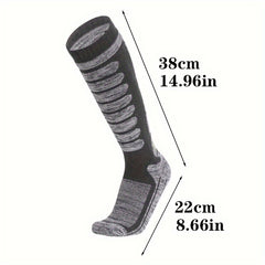 2 Pairs Winter Warm Ski Socks Men Thermal Cotton Blend Heated Crew Socks