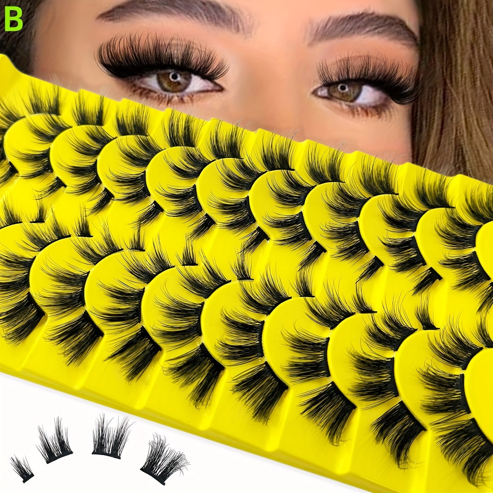 10 Pairs Segmented Cat Eye False Eyelashes