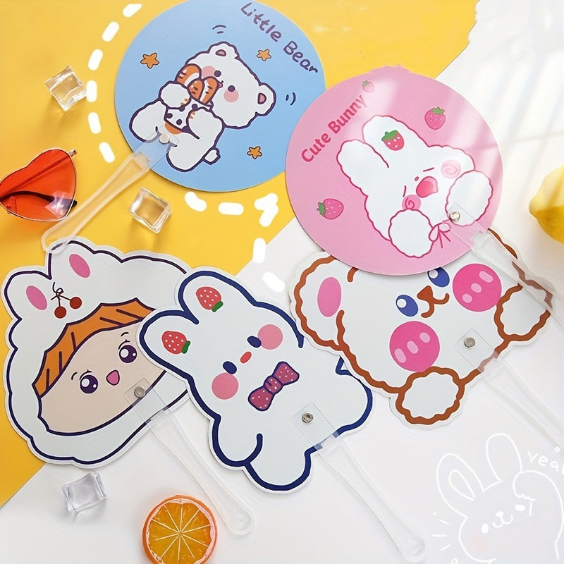 5pcs Cartoon Mini Handheld Fan Portable Beach Fan Children's Gift