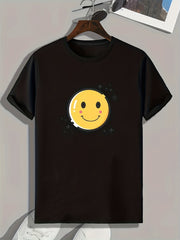Cartoon Smiling Face Pattern Men's Sports Tee