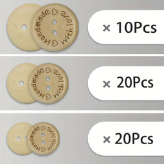 Handmade Love Heart Wooden Button Round Decorative 2 Holes 15mm 20mm
