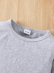 Baby 3pcs Letter Patched Detail Pullover Tops Sweatshirt