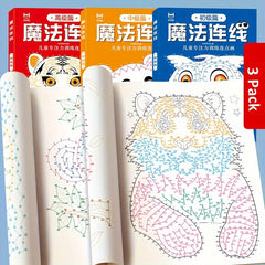 3 Pack Dot to Picture Drawing Books 3 Levels of Difficulty Painting Workbook