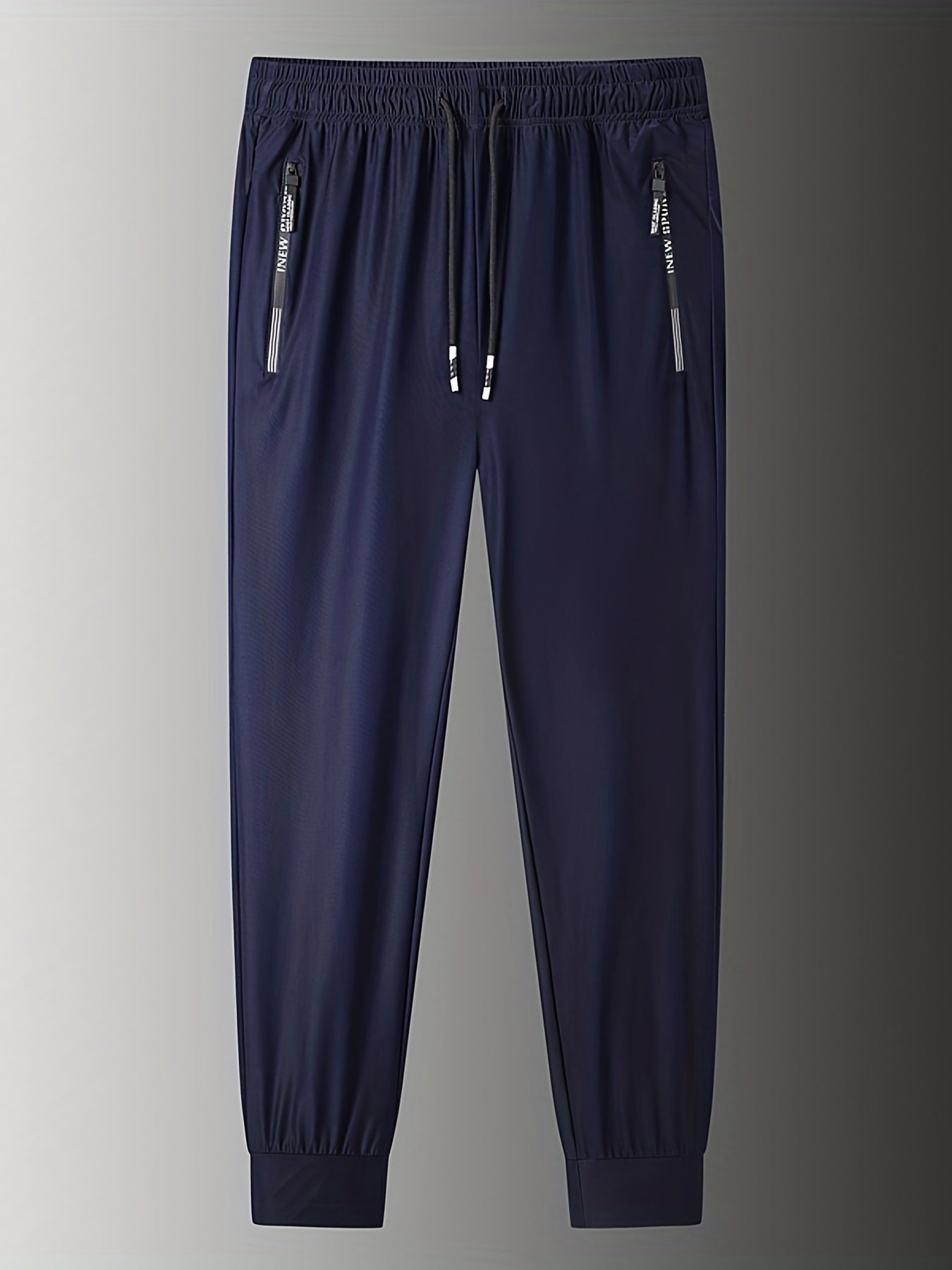 Men's Solid Stretch Sports Drawstring Sweat Pants