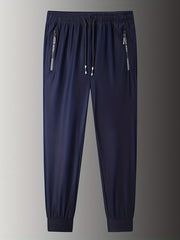 Men's Solid Stretch Sports Drawstring Sweat Pants