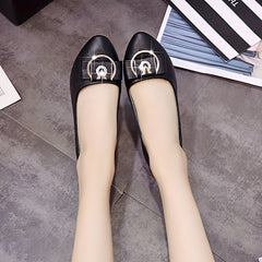 Women's Bowknot Rhinestone Flat Shoes Pointed Toe Slip On Soft Sole Flats