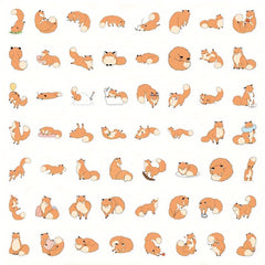 60pcs Fox Series Graffiti Stickers For DIY Suitcases Laptop Helmet Scrapbook