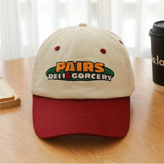 Unisex Retro Campus Style Baseball Cap with Letter Embroidery