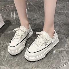 Women's Platform Sneakers Lace Up Walking Shoes