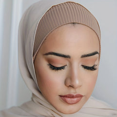 Striped Under Scarf Hijab Cap Solid Knitted Undercap Casual Bonnet