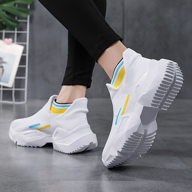 Women's Slip on Knit Socks Sneakers Thick Sole Walking Shoes