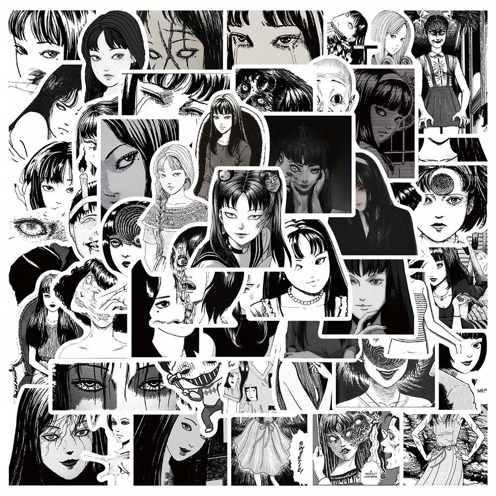 50 Anime Tomie Stickers for Phone Case Laptop Skateboard Waterproof