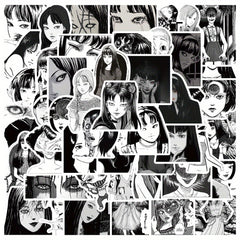 50 Anime Tomie Stickers for Phone Case Laptop Skateboard Waterproof