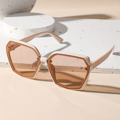 Geometric Frame Sunglasses UV400 Block Rivet Glasses