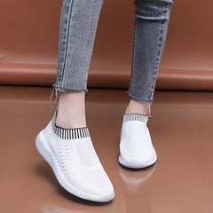 Women's Knit Slip on Athletic Walking Shoes Comfortable & Breathable