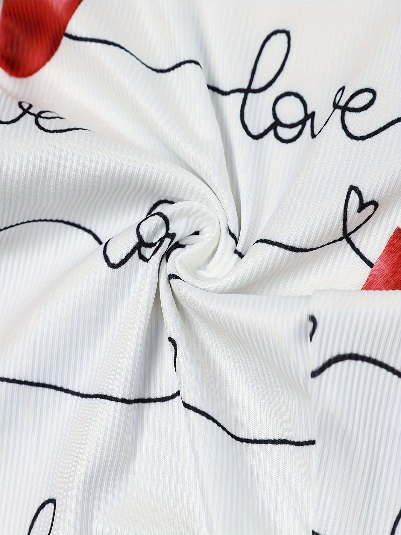 Heart Print Pajama Jumpsuit V Neck Long Sleeve Buttons Pajamas Women's Sleepwear