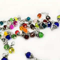 40pcs Crystal Keychain Pendant Key Ring Bag Accessory Necklace Charm