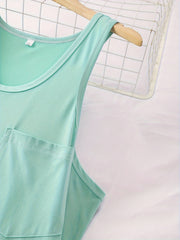 3 Pack Plus Size Nightdress Set Women's Plus Solid Round Neck