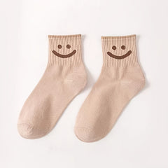 5 Pairs Smiling Face Thermal Socks for Winter Women's