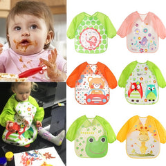 Waterproof Long Sleeve Baby Bibs Feeding Smock Apron
