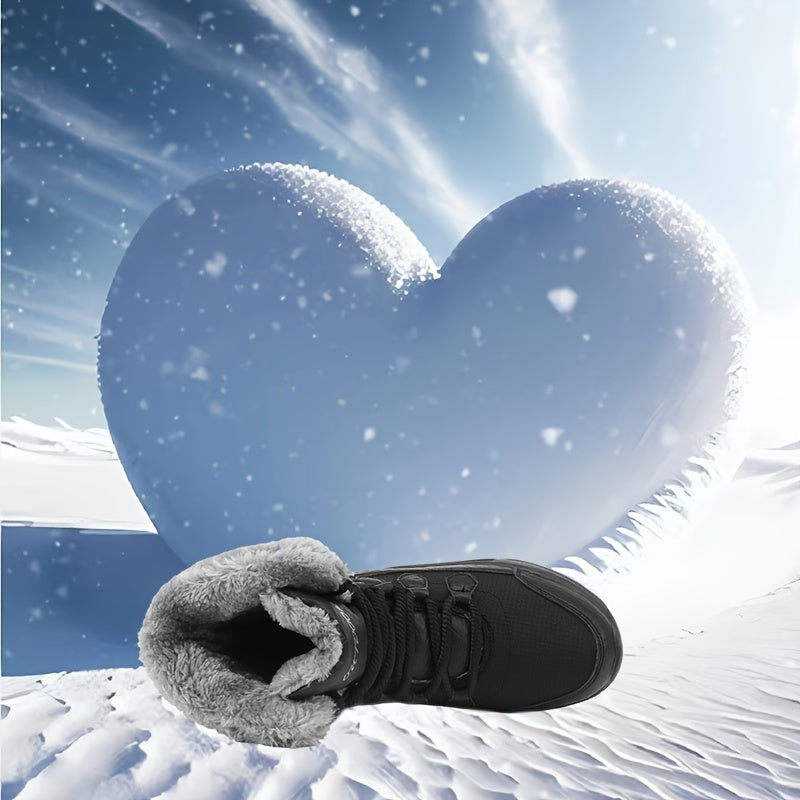 Women's Winter Snow Boots Plush Inner Thermal Comfort Lace-up Hiking Boots