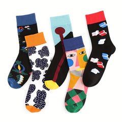 Funny Cartoon Print Mid Tube Socks for Women