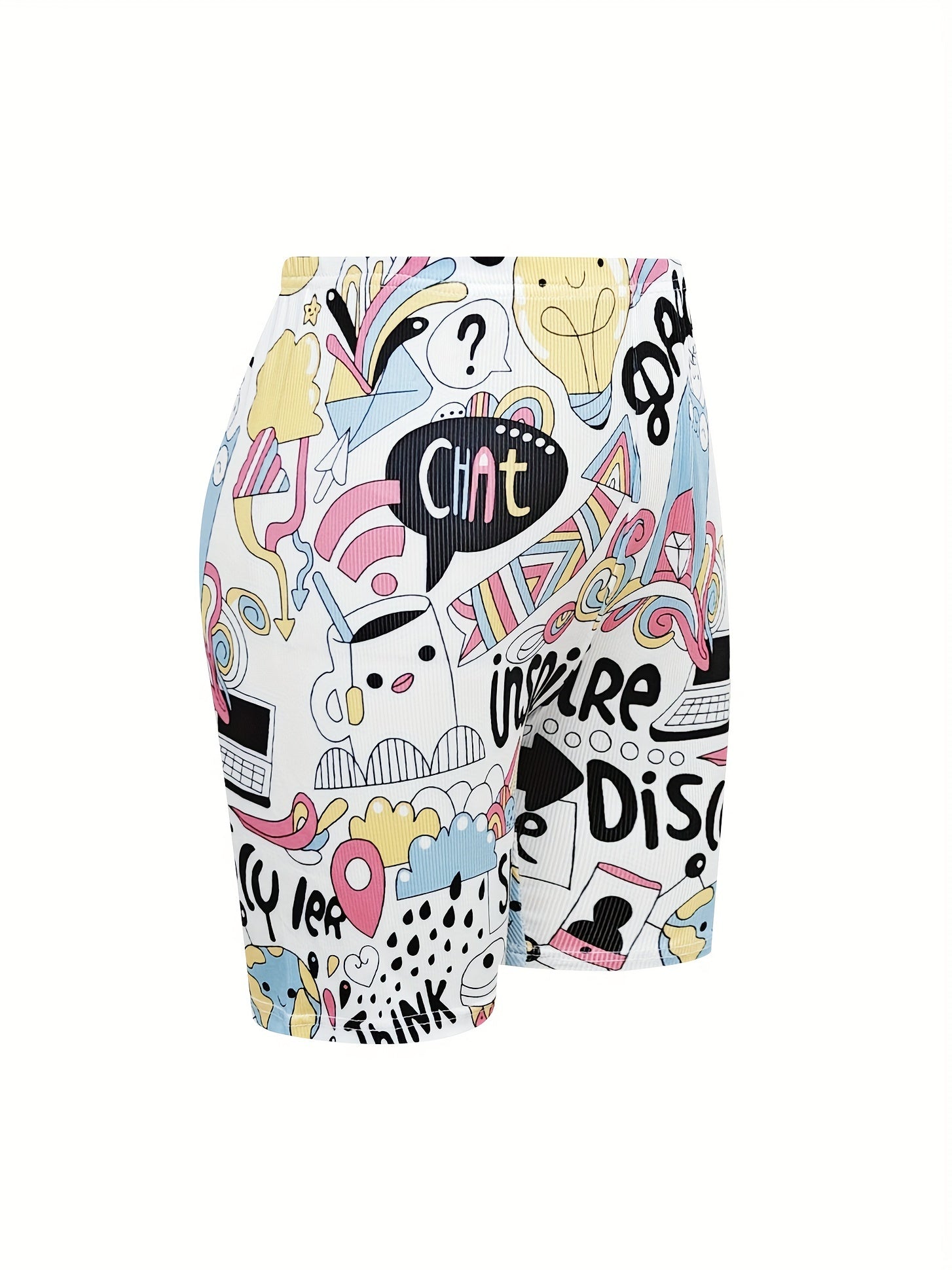 Cartoon Print Yoga Sports Shorts Women's Activewear