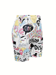 Cartoon Print Yoga Sports Shorts Women's Activewear