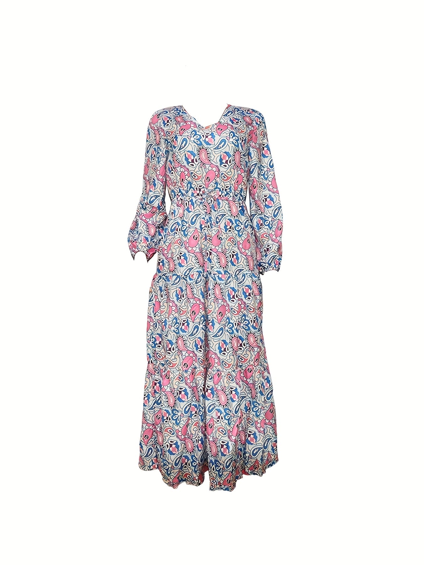 Paisley Print Maxi Smock Dress
