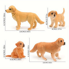 Golden Retriever Dog Figurine PVC Toy Mixed Colors
