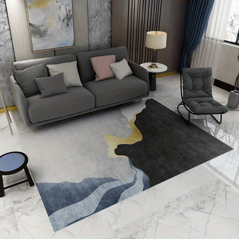 Modern Abstract Area Rugs Soft Crystal Velvet Carpet TPR Anti slip Bottom