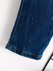 Boys Ripped Denim Jeans Elastic Waist Pants