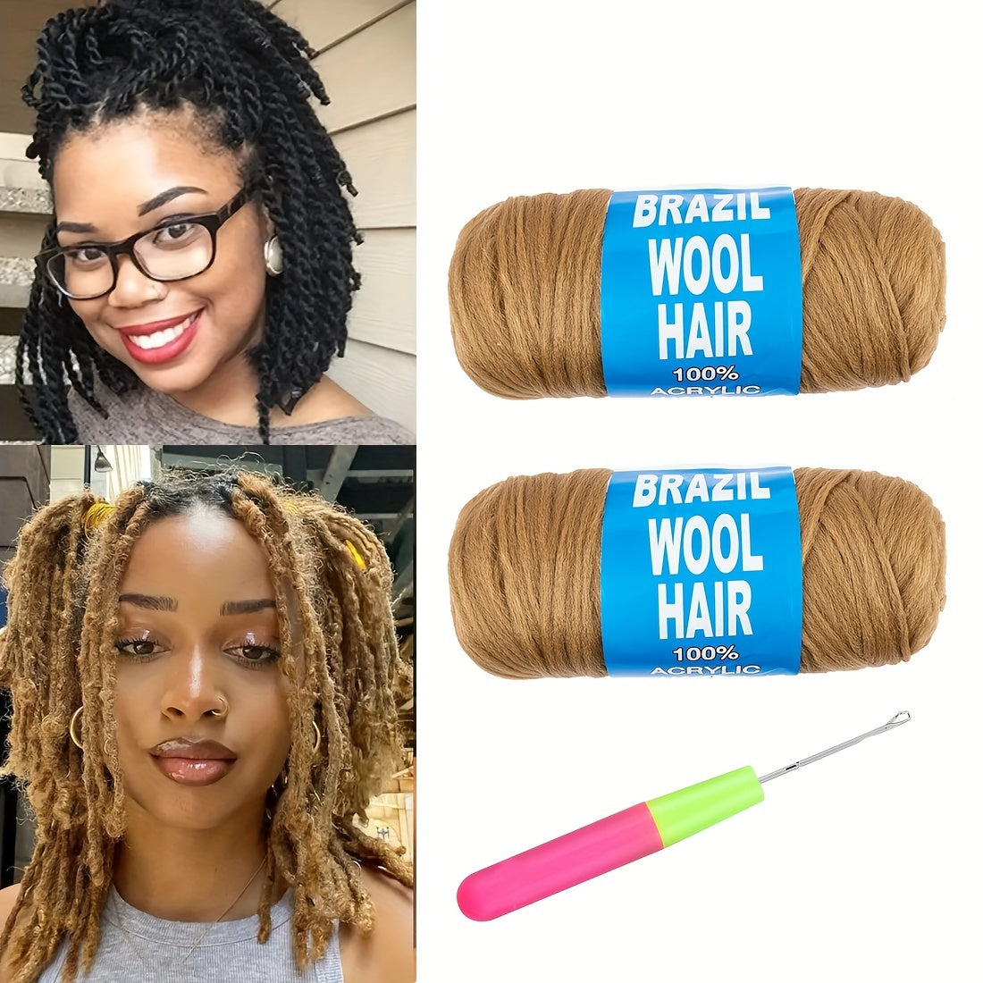 2pcs Brazilian Wool African Crochet Hair