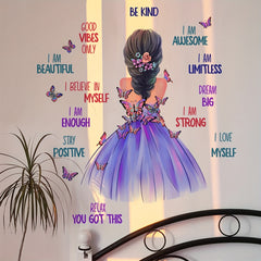Butterfly Girl Wall Decals Colorful Butterflies With Quotes Stickers