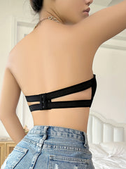 Push Up Bra with Mesh Contrast Strapless Comfy and Breathable