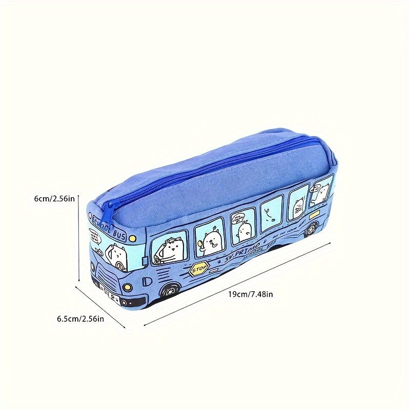 Canvas Pencil Bag Large Capacity Cartoon Pencil Case
