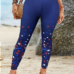 Star Print High Rise Leggings