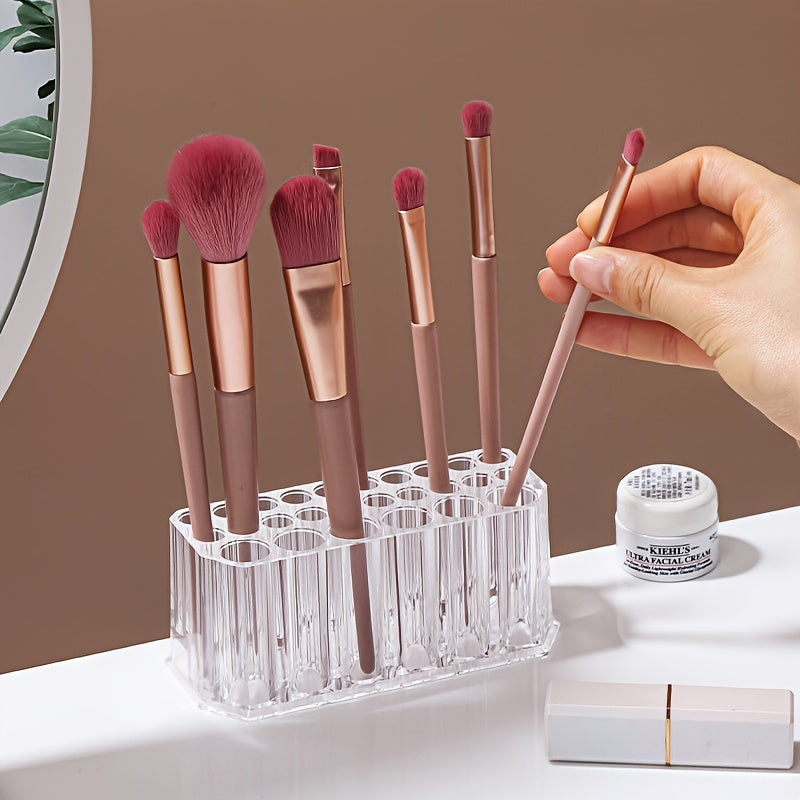 Clear Acrylic Makeup Brush Holder 26 Holes Organizer