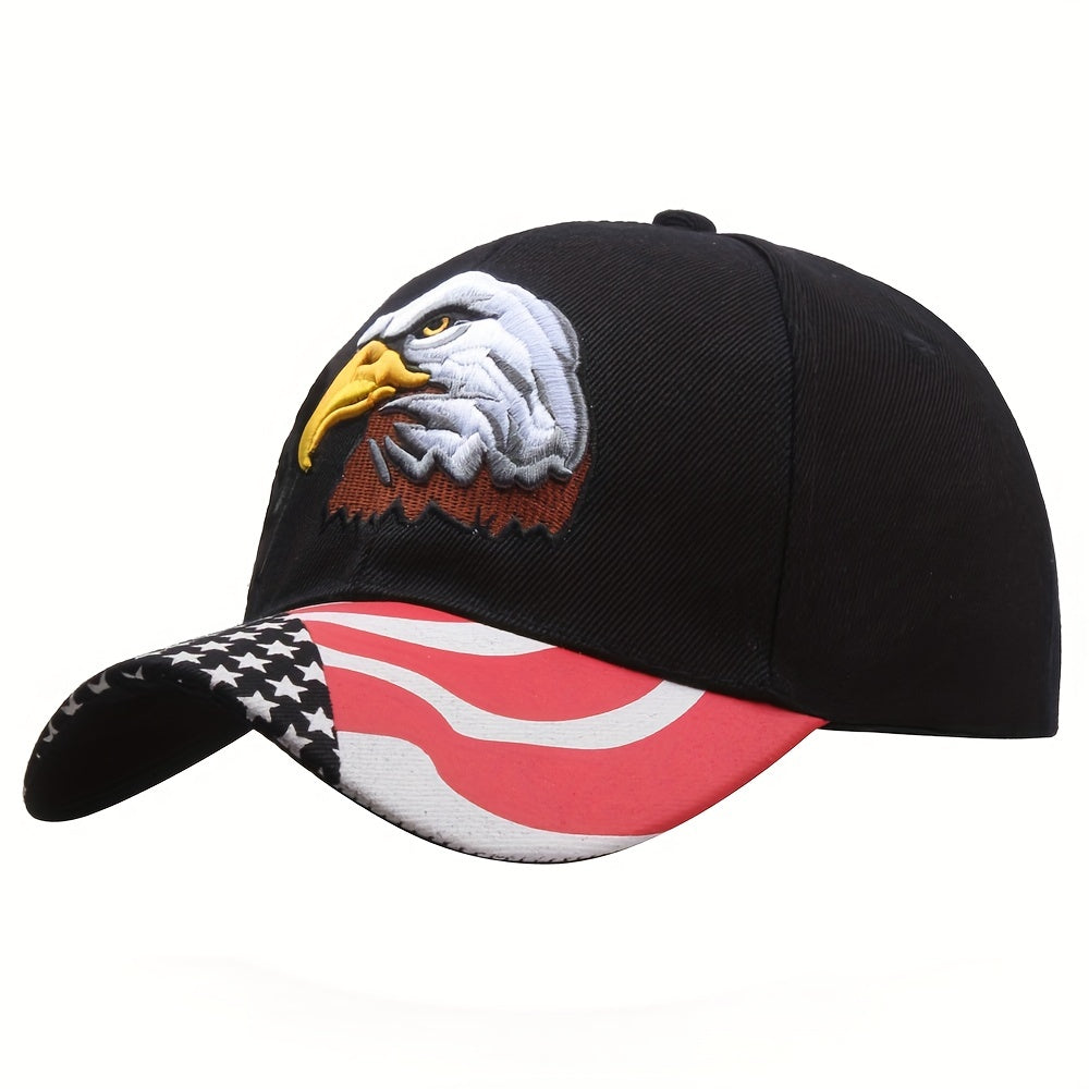 Eagle American Flag Embroidered Cotton Baseball Cap
