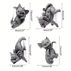 4pcs Little Dinosaurs Set Hanging Flower Pots Resin Crafts Pendant Cup Garden